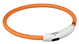 TRIXIE HALSBAND FLASH LIGHT LICHTGEVEND USB OPLAADBAAR ORANJE 7 MMX65 CM