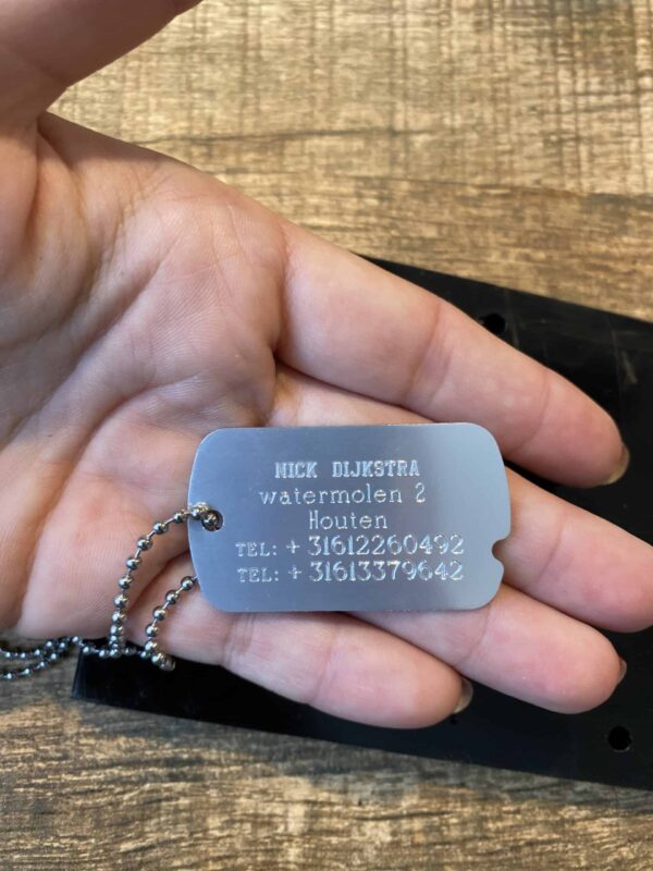 Military id tag (ideaal voor bij kinderen)