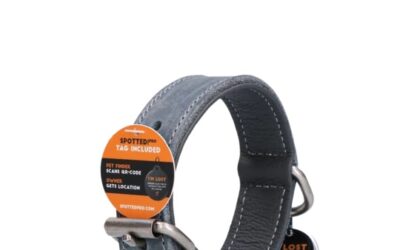 Spotted! Pro Leren Halsband Grijs 60cm