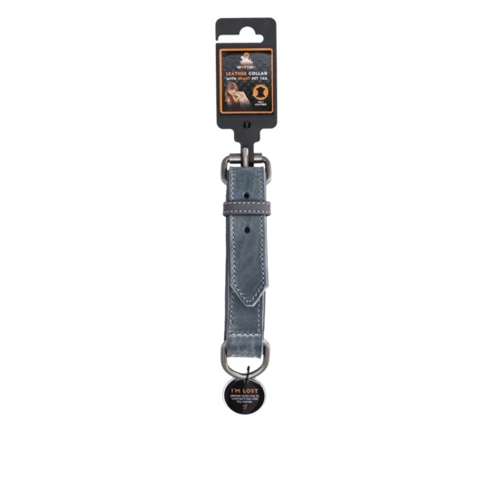 Spotted! Pro Leren Halsband Grijs 55cm