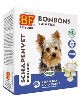 Petfood Schapenvet Mini Bonbons Knoflook 80 st